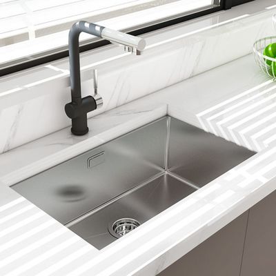 24 Single Bowl Undermount Stainless Steel Kitchen Sink Rectangular 18 Gauge 68x45