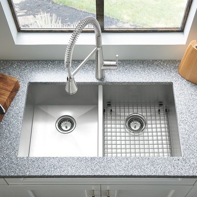 32x18 Undermount Stainless Steel Kitchen Sink Cabinet 16 Gauge