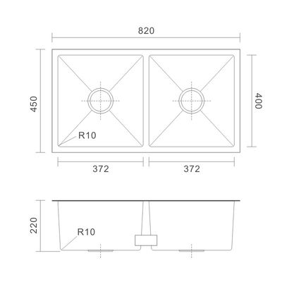 32x18 Undermount Stainless Steel Kitchen Sink Cabinet 16 Gauge